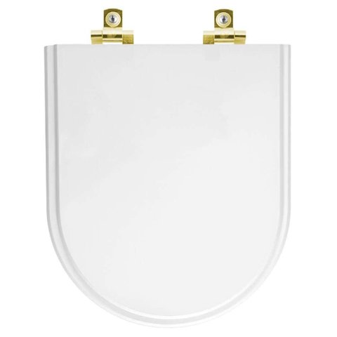 Assento Sanitário com Fechamento Lento Smart Branco para Vaso Celite com Ferragem Dourada