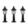 3 Poste Balizador Colonial Preto Jardim 45cm Externo Acl92 - 1