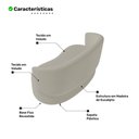 Ver imagem 3 de Poltrona Namoradeira Aisha 02 Lugares Orgânica Veludo Bege Claro - Desk Design