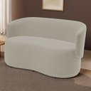 Ver imagem 1 de Poltrona Namoradeira Aisha 02 Lugares Orgânica Veludo Bege Claro - Desk Design