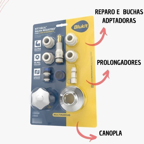Kit Fácil Salva Registro 9 Em 1 P/ Registro Chuveiro Blukit - 7