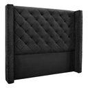 Ver imagem 2 de Cabeceira Villach Estofada para Cama Box de Casal 1,40 Veludo Preto Bz Home Decor