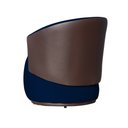 Ver imagem 3 de Kit 02 Poltronas Orgânica Decorativa Beatriz Veludo Azul Marinho/pu Marrom - Montanaris Decor