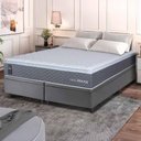 Ver imagem 1 de Conjunto Box Baú Cinza Argel Cinza Espuma D33 King 193x203x74 - King House