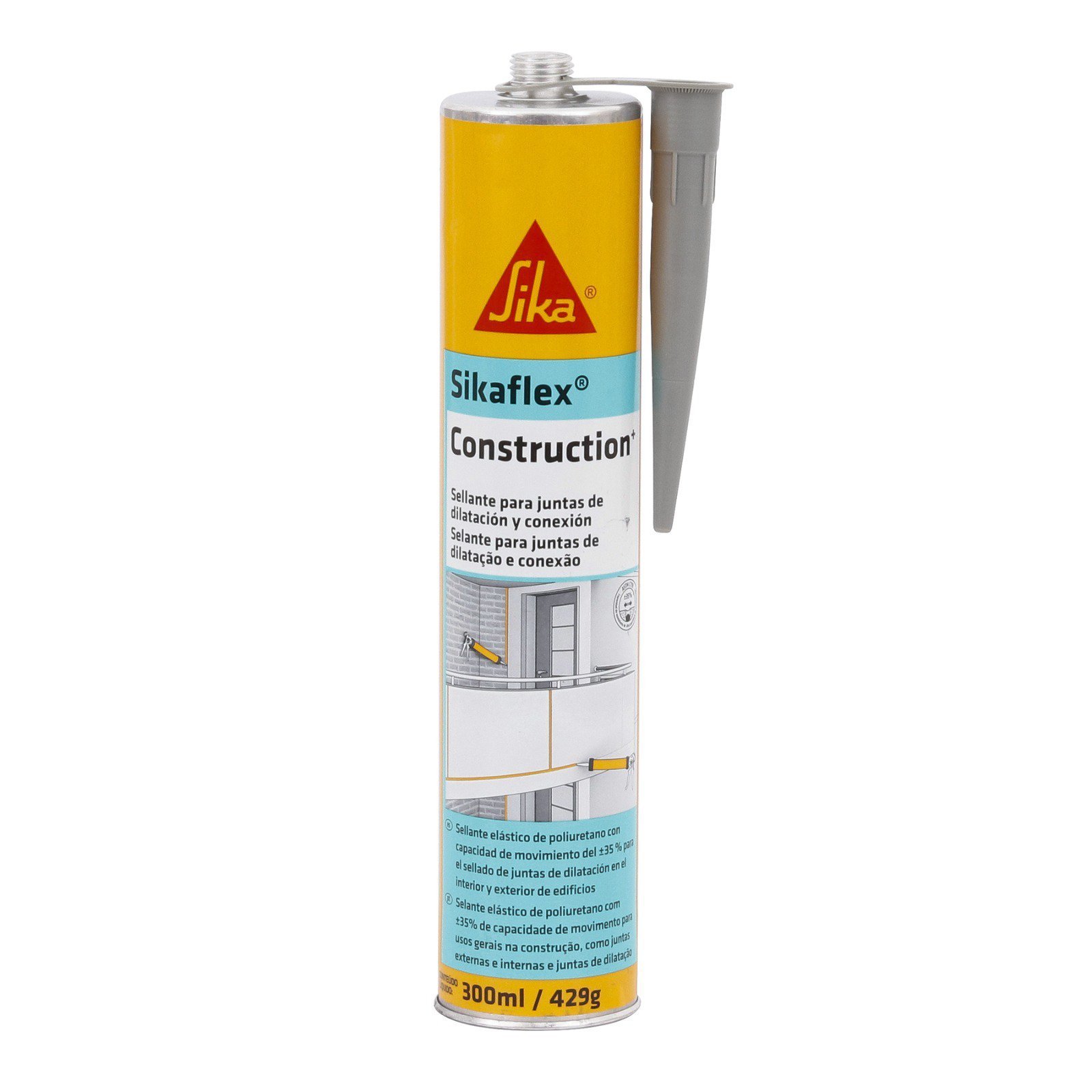 Selante Poliuretano Sikaflex Construction Cinza - Kit 3 Un - 1