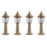 4 Poste Balizador Jardim Externo 45cm Ouro Velho Fachada Alu09 - 1