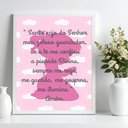 Ver imagem 2 de Quadro Decorativo Infantil Santo Anjo - Nuvens Rosas 24x18cm:moldura Branca