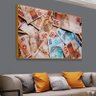 Quadro Notas de Dinheiro Reais:120x80 cm/PRETA - 4