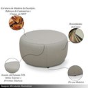 Ver imagem 3 de Puff Decorativo Mariele Sala de Estar Pés em Madeira Couro Bege G88 - Gran Belo