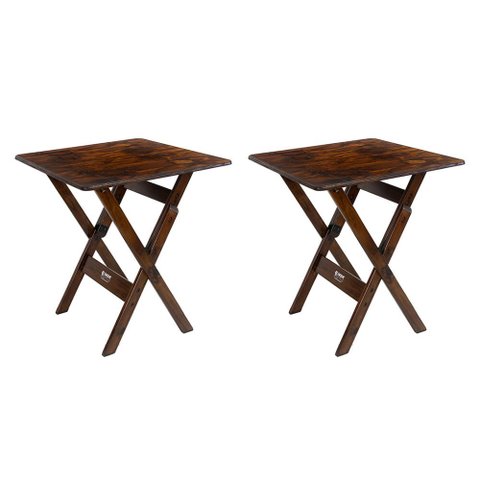Mesa Dobrável 70x70 Kit 2 Unidades Pinus Madeira Tratada Imbuia
