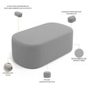 Ver imagem 6 de Cabeceira Cama Box 100cm Lanna com Puff Recamier Doha W01 Bouclê Cinza - Lyam Decor