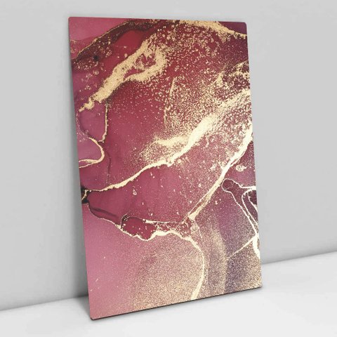 Quadro Decorativo em Canvas Abstrato Mármore Rosa Perolado TaColado Borda Infinita 90 x 60cm