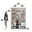 Ver imagem 5 de Guarda Roupa Bravo Gold 2 Portas 4 Gavetas 1 Espelho Cor:branco