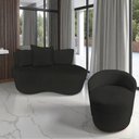 Ver imagem 1 de Kit Namoradeira + Poltrona Yara Orgânica Veludo Preto
