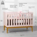 Ver imagem 3 de Kit Quarto Theo com Pés Square Mel - Berço + Cômoda 3 Gavetas e 1 Porta + Guarda-roupa 3 Portas + Po