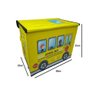 PUFF BAÚ CAIXA ORGANIZADORA DE BRINQUEDOS INFANTIL PORTA TRECO MULTIUSO AMARELO - 4