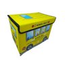 PUFF BAÚ CAIXA ORGANIZADORA DE BRINQUEDOS INFANTIL PORTA TRECO MULTIUSO AMARELO - 2