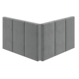 Cabeceira Painel Estofada Cama Casal Box 1,40 Dobrável Itália - Cinza Suede - 2