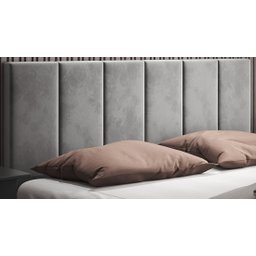 Cabeceira Painel Estofada Cama Casal Box 1,40 Dobrável Itália - Cinza Suede - 3
