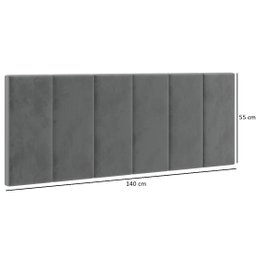 Cabeceira Painel Estofada Cama Casal Box 1,40 Dobrável Itália - Cinza Suede - 8