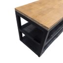 Ver imagem 2 de Rack Sapateira Industrial com 2 Prateleiras de Chapas Perfuradas de Ferro e Tampo de Madeira Imbuia