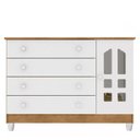 Ver imagem 4 de Quarto de Bebê New Selena 4 Portas com Berço Lila e Cômoda Gran Selena Branco Acetinado