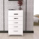 Ver imagem 1 de Cômoda Sapateira 5 Gavetas Cannes Incorplac - Branco Brilho                                                                                    