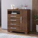 Ver imagem 1 de Comoda Sapateira Aspen 1 Porta 4 Gavetas Malbec em Mdp