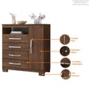 Ver imagem 2 de Comoda Sapateira Aspen 1 Porta 4 Gavetas Malbec em Mdp