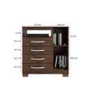 Ver imagem 3 de Comoda Sapateira Aspen 1 Porta 4 Gavetas Malbec em Mdp