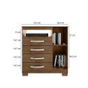 Ver imagem 3 de Cômoda Sapateira Cannes 1 Porta 4 Gavetas Malbec