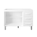 Ver imagem 3 de Balcão Gabinete para Pia Bia 118cm 02 Portas 03 Gavetas sem Tampo Branco - Desk Design