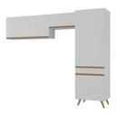 Ver imagem 2 de Armário Cozinha Modulada Compacta 252cm 3 Peças Retrô Veneza Multimóveis Mp2301