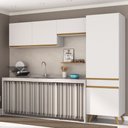 Ver imagem 1 de Armário Cozinha Modulada Compacta 252cm 3 Peças Retrô Veneza Multimóveis Mp2301