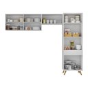 Ver imagem 5 de Armário Cozinha Modulada Compacta 252cm 3 Peças Retrô Veneza Multimóveis Mp2301