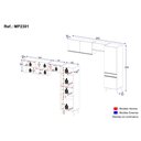 Ver imagem 4 de Armário Cozinha Modulada Compacta 252cm 3 Peças Retrô Veneza Multimóveis Mp2301