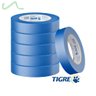 Kit 6 Fita Crepe 24mm x 50m Azul Profissional Anti-UV Pintura Parede - Tigre - 4