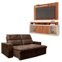 Ver imagem 1 de Kit Sofá Cheer Solar 3 Lugares Retrátil Reclinável com Rack Painel 65 New Oscar