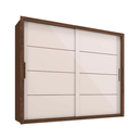 Ver imagem 1 de Guarda-roupa Zanzini Imperador Plus 2 Portas Correr 6 Gavetas Jacaranda/off-white com Pés