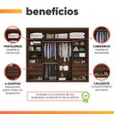 Ver imagem 5 de Guarda-roupa Zanzini Imperador Plus 2 Portas Correr 6 Gavetas Jacaranda/off-white com Pés