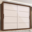 Ver imagem 1 de Guarda-roupa Zanzini Imperador Plus 2 Portas Correr 6 Gavetas Jacaranda/off-white com Pés