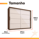 Ver imagem 4 de Guarda-roupa Zanzini Imperador Plus 2 Portas Correr 6 Gavetas Jacaranda/off-white com Pés