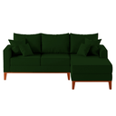 Ver imagem 2 de Sofá 3 Lugares Beny com Chaise Direito Suede Verde