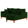 Sofá 3 Lugares Beny com Chaise Direito Suede Verde - 4