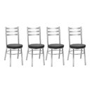 Ver imagem 1 de Kit 4 Cadeiras para Sala de Jantar CC80 Debrum Cinza/Cromado/Preto