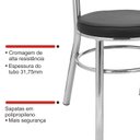Ver mais imagens de Conjunto 4 Cadeiras para Sala de Jantar Debrum Cromado/Preto