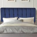 Ver imagem 1 de Painel Estofado Luxo Botão Kiara 100cm Solteiro para Cama Box Corino Azul Marinho - Gat Magazine