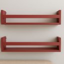 Ver imagem 1 de Kit 2 Prateleira 40cm Vermelho para Livro Revista Infantil Parede Mdf