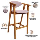 Ver imagem 4 de Kit 04 Banquetas Alta para Cozinha Bancada Bar Sala de Jantar Fixa Cecília L02 Suede Rosê - Lyam