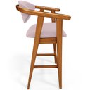Ver imagem 7 de Kit 04 Banquetas Alta para Cozinha Bancada Bar Sala de Jantar Fixa Cecília L02 Suede Rosê - Lyam